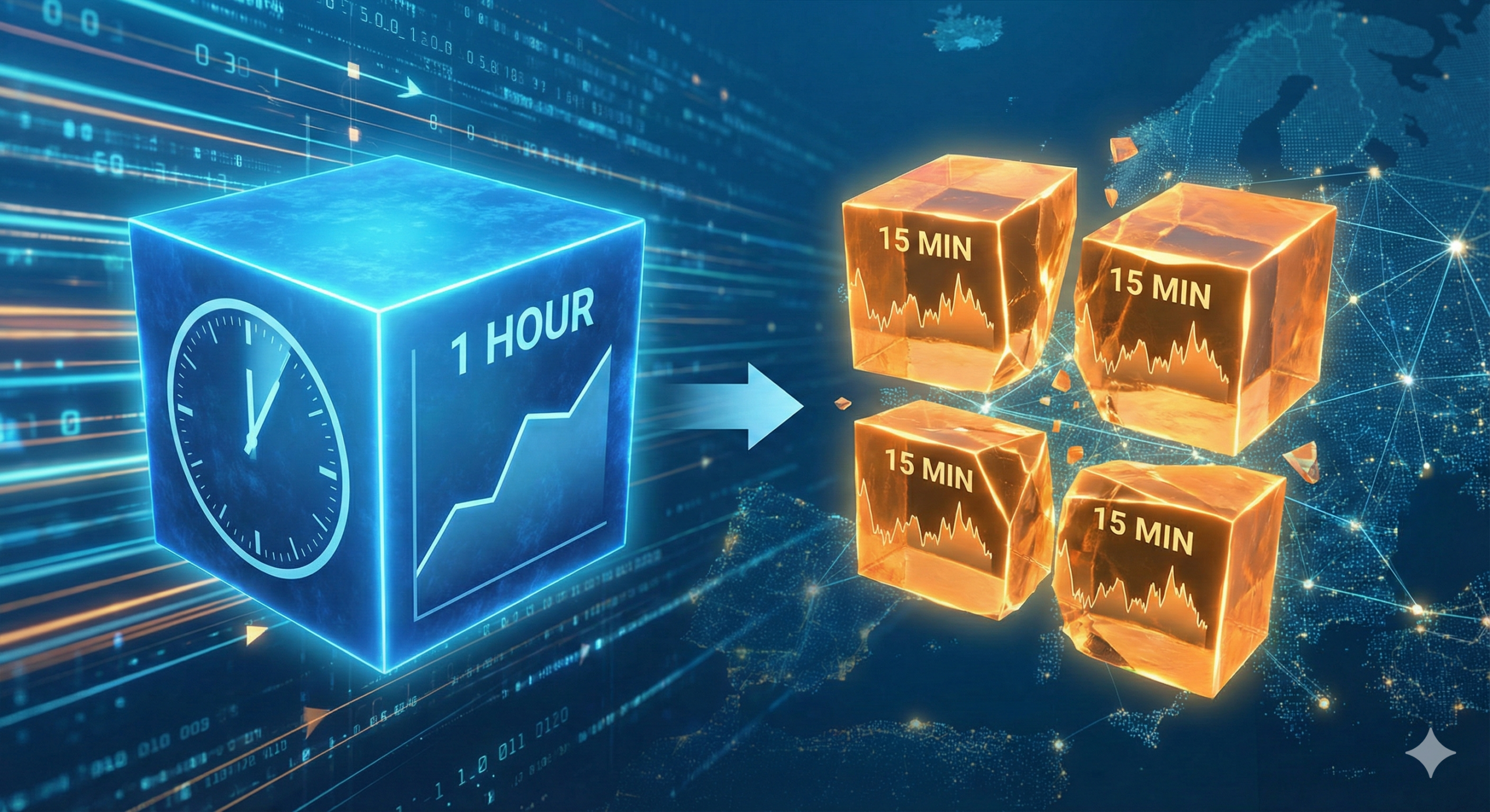 Adiós al precio “por horas”: el mercado eléctrico ya funciona por cuartos de hora (15 min)