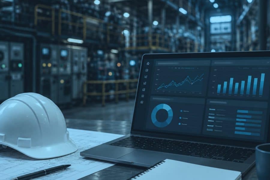 El auditor de ISO 50001 examina la evidencia: revisión energética, línea base, indicadores de desempeño y datos verificables