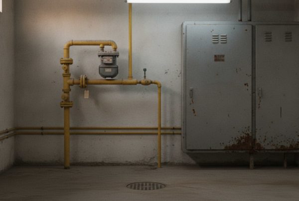 Contador de gas y cuadro eléctrico en la misma pared de una planta industrial: dos energías que casi todo el mundo gestiona por separado
