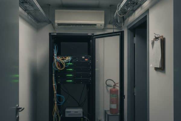 Pequeña sala de servidores de una empresa industrial: dónde debe vivir la plataforma de gestión energética es una decisión de seguridad y de negocio